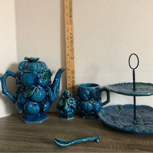 Vtg Inarco Mood Indigo Blue Dish Set - Picture 10 of 10